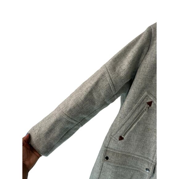 J.Crew Plus Italian Stadium Cloth Wool Gray Chateau Parka Coat Overcoat Size 22 - Picture 9 of 14